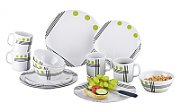 Set de veselă din melamină Dots 16 piese -  verde