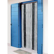 Perdea antiinsecte tip chenille / coadă pisică / Gri deschis cu negru