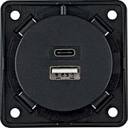 Priză Berker USB-A / USB-C cu 2 căi 230 V antracit