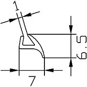 Garnitură şină rulotă - culoare alb - 8mm