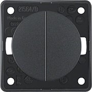 Intrerupator Berker seria Integro, 2 contacte normal deschise cu terminal de intrare comun, antracit mat